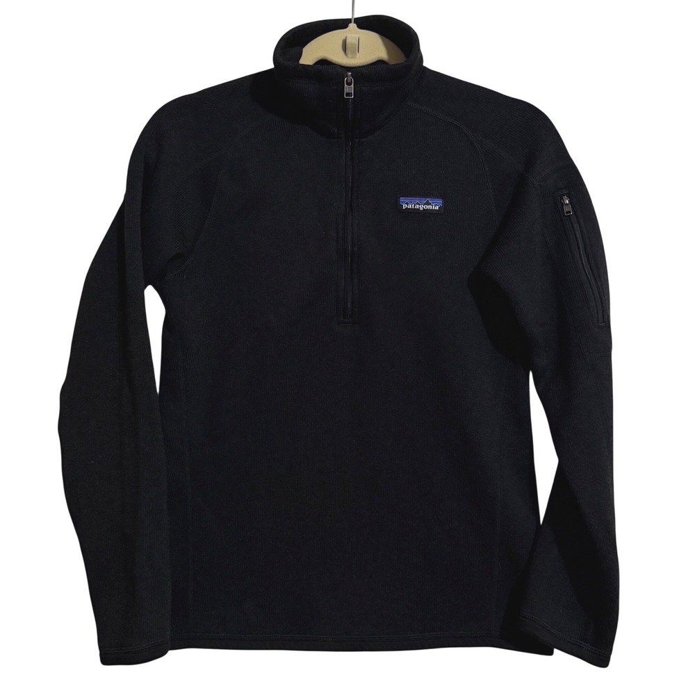Patagonia Dark Gray‎ Ribbed Fleece Quarter Zip Pullover Women's XS